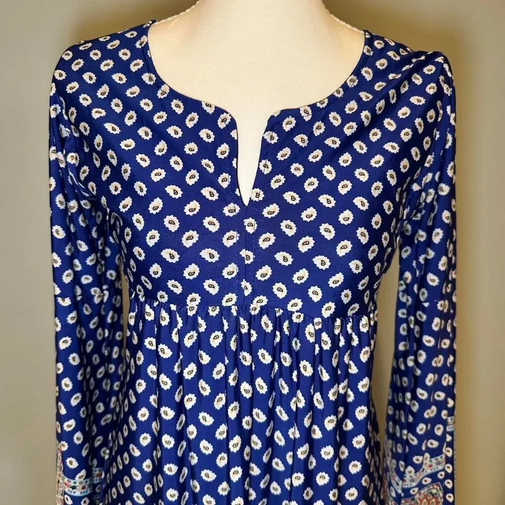 Reborn Boho Dress Women's Midi Paisley Print Small - Picture 2 of 7